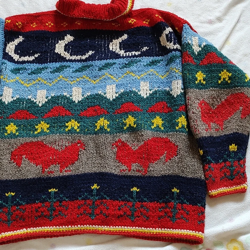 Chicken chunky knit wool sweater - Picture 7 of 7